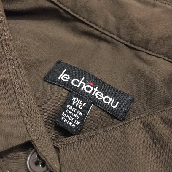 le chateau Brown Ruch Sleeve Button Down Blouse - Picture 7 of 13